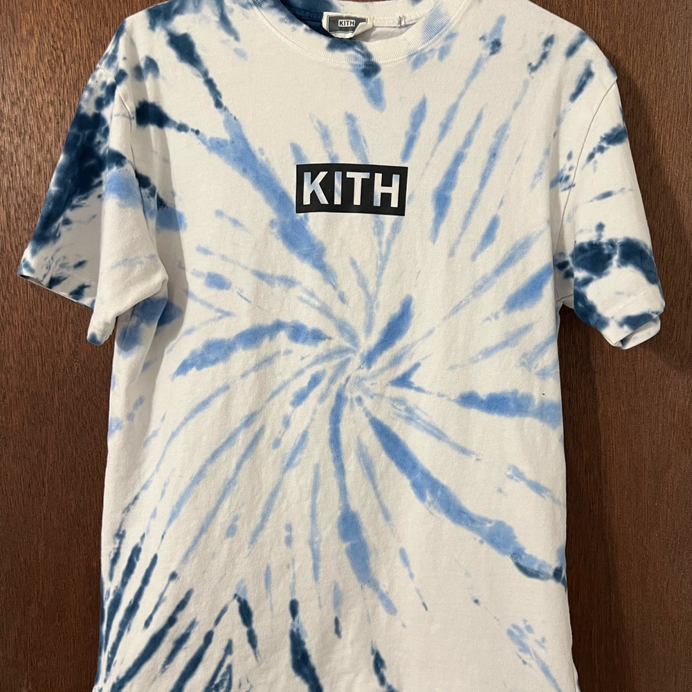 Kith Navy and White Tie-Dye Tee
